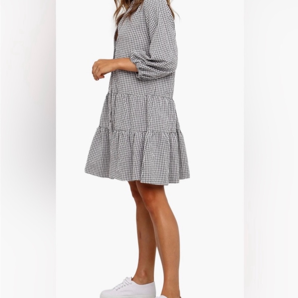 Petal & Pup Monochrome Checkered Dress